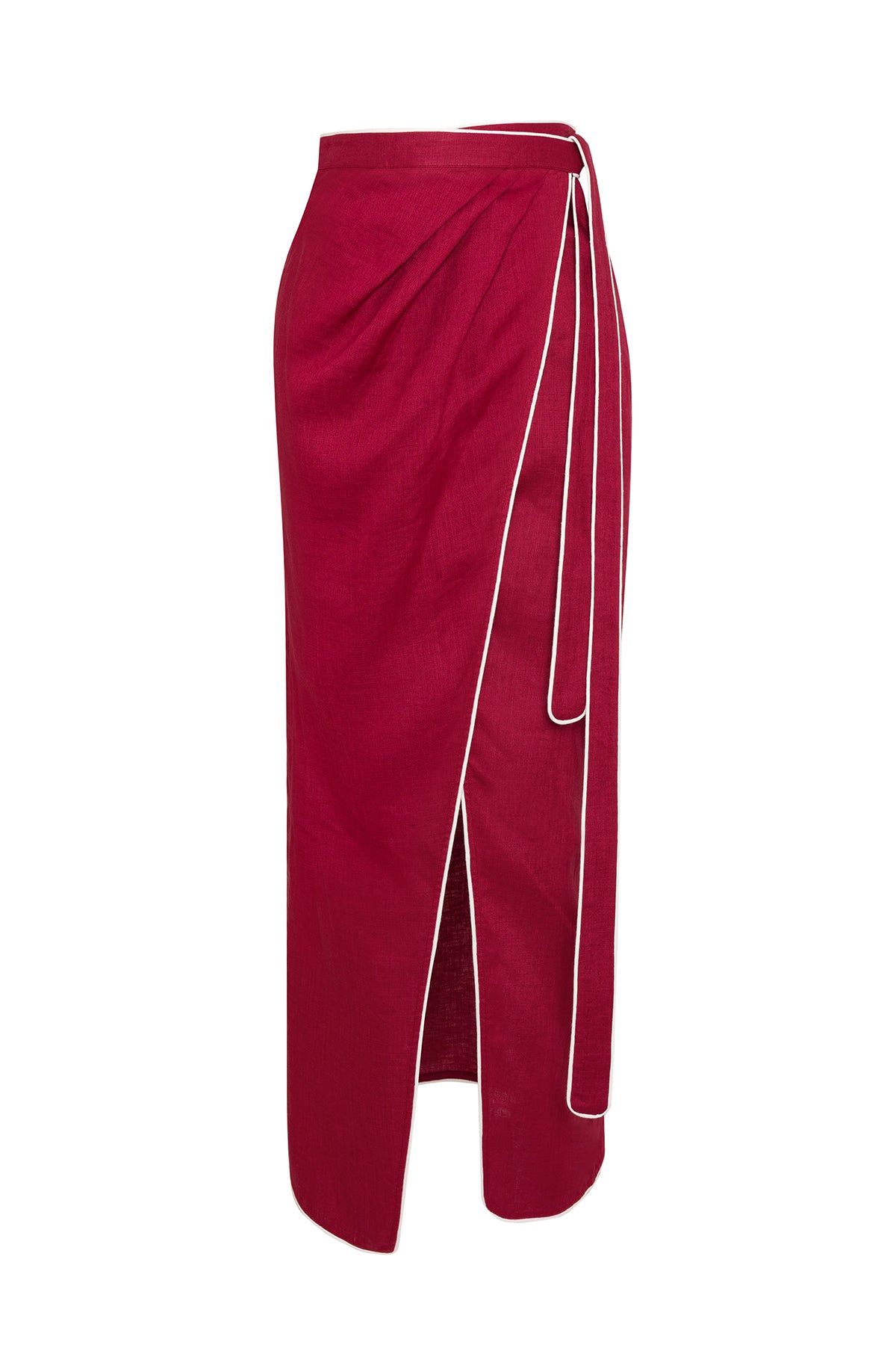 Wave Organik Keten Etek Bordo