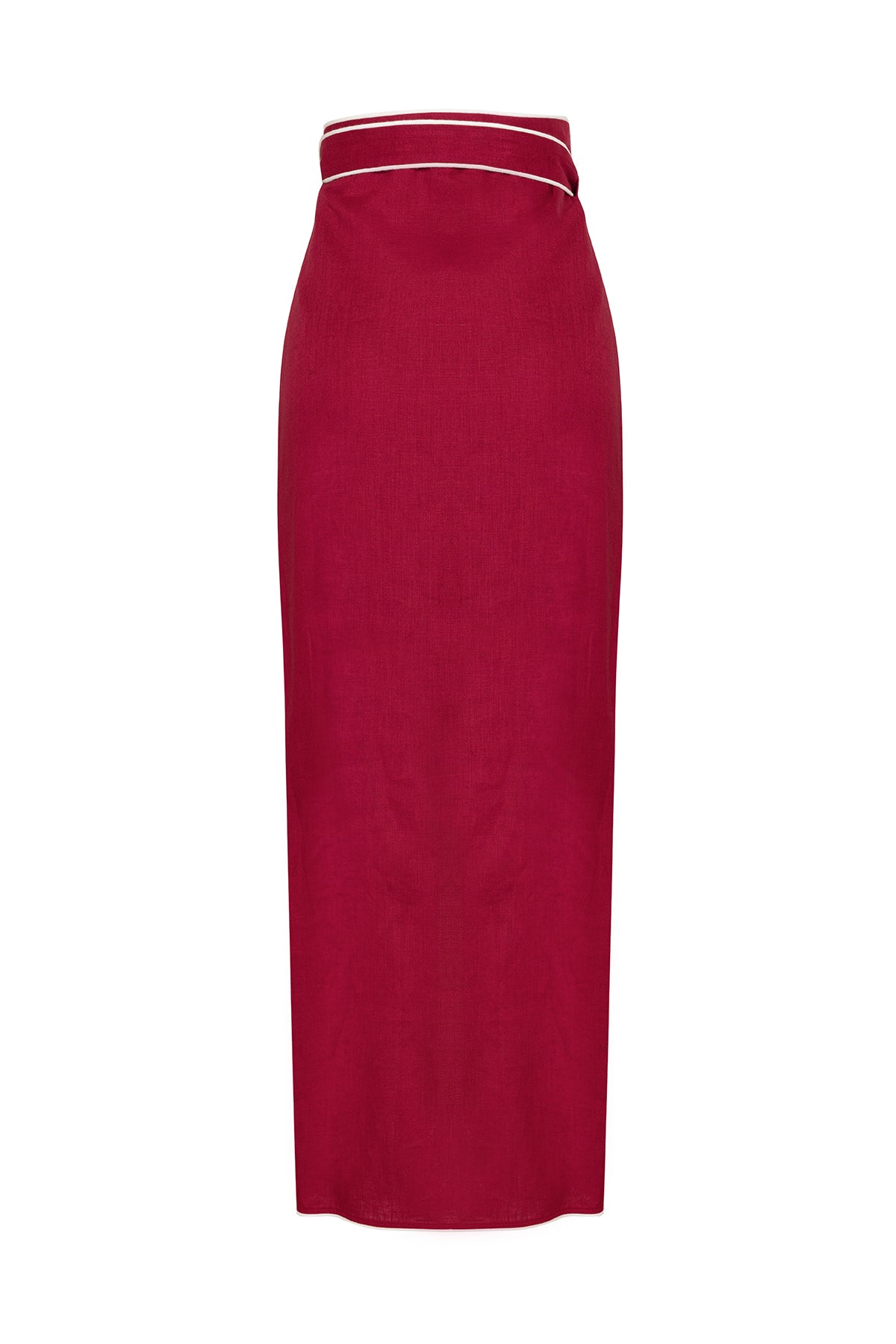 Wave Organik Keten Etek Bordo