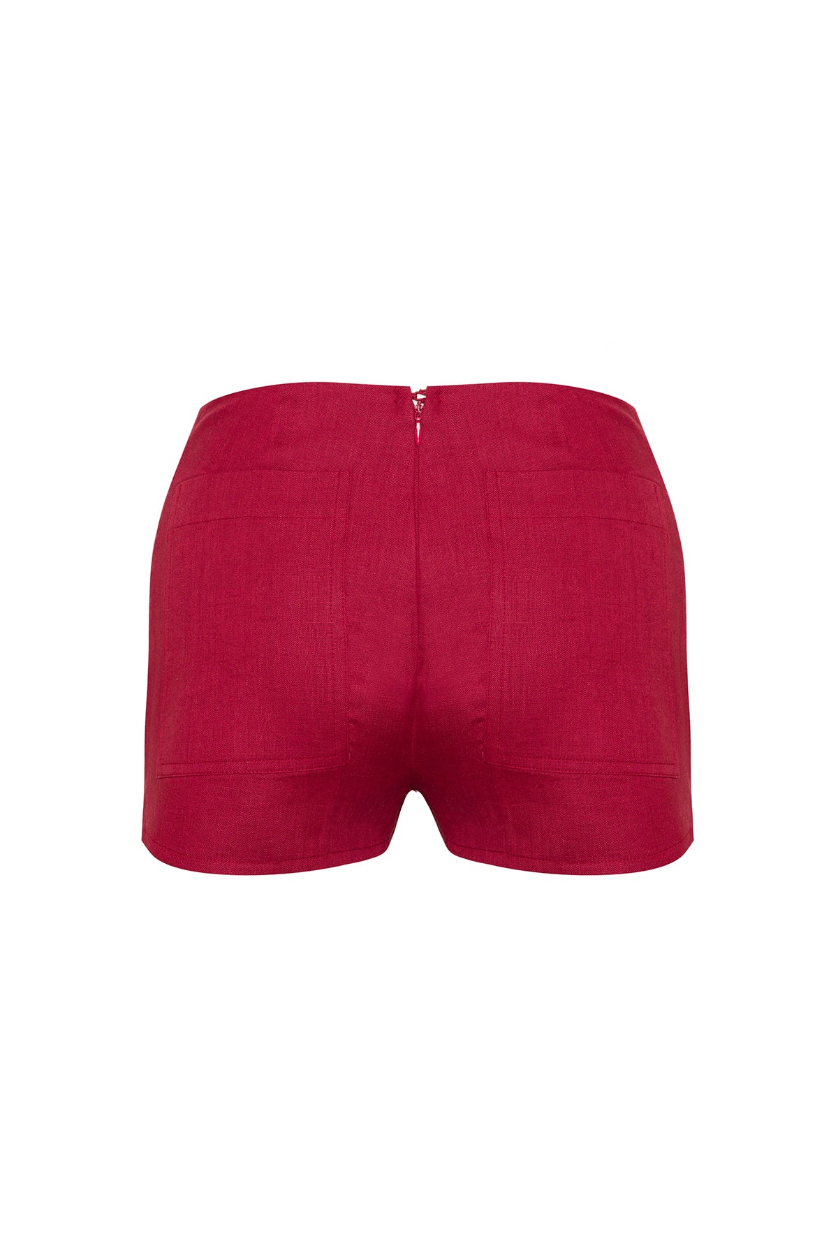 The Age Organik Keten Şort Bordo