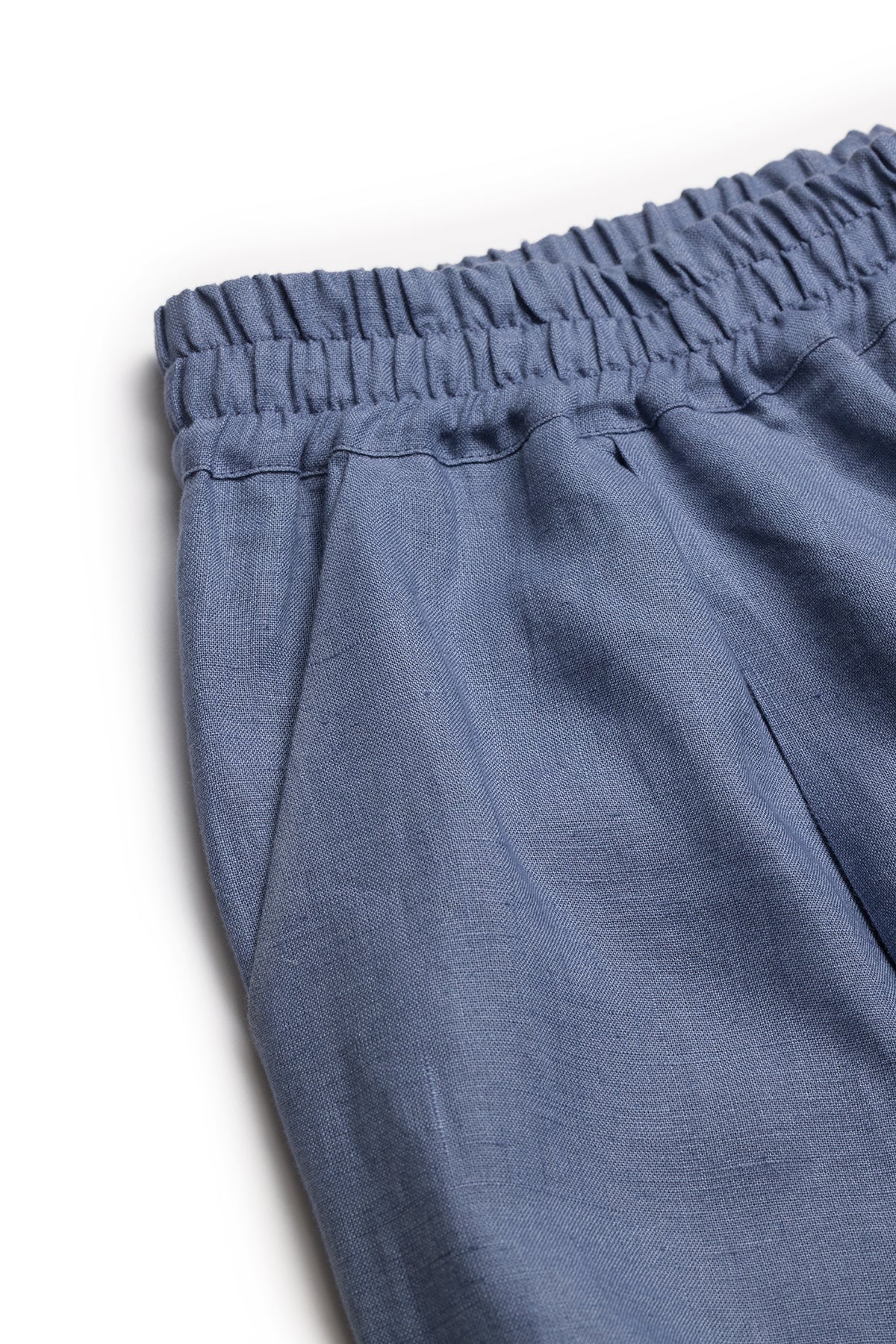 Plain Organik Keten Pantolon Mavi Gri
