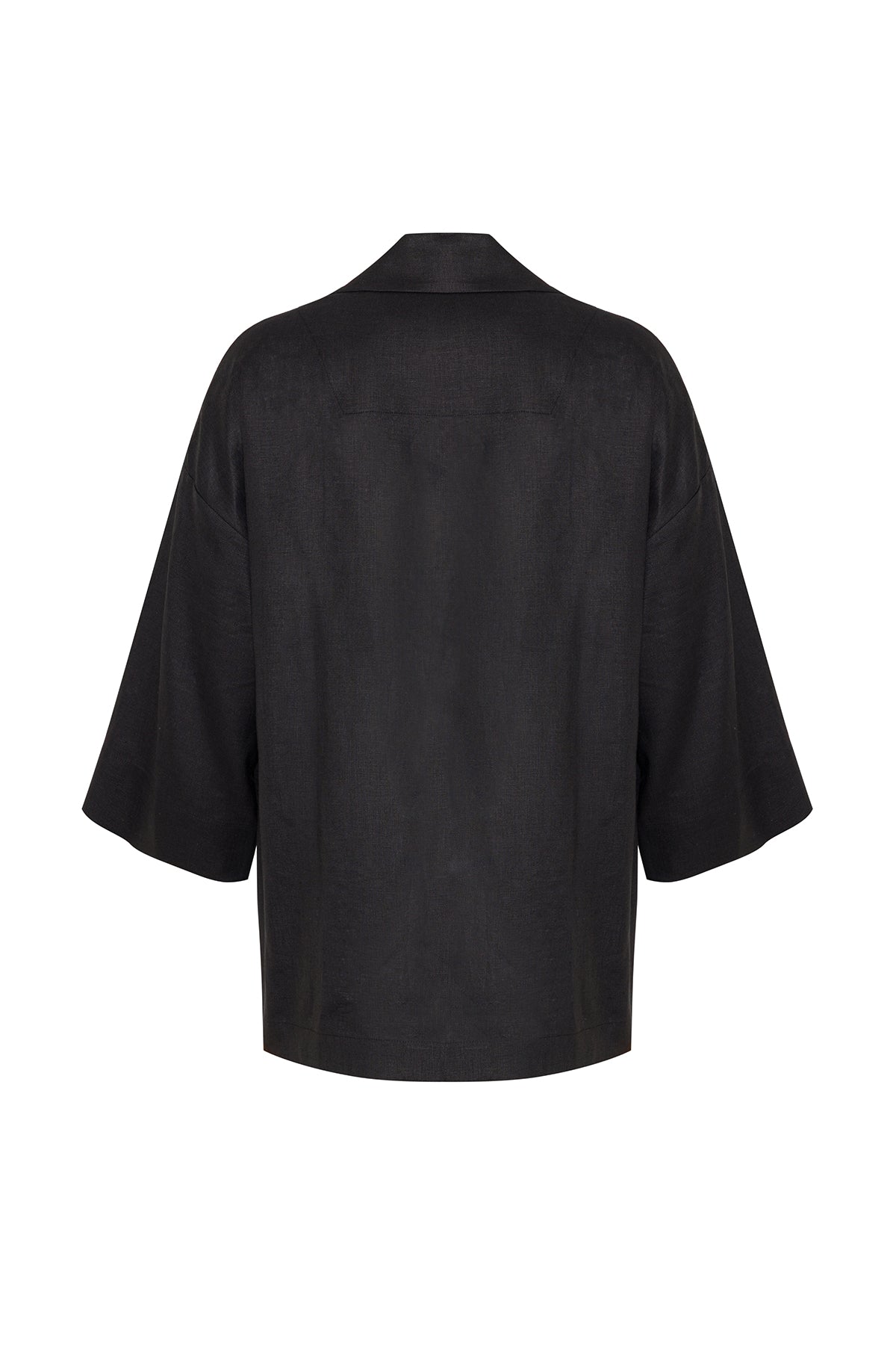 Ocean Organik Keten Ceket Kimono Siyah