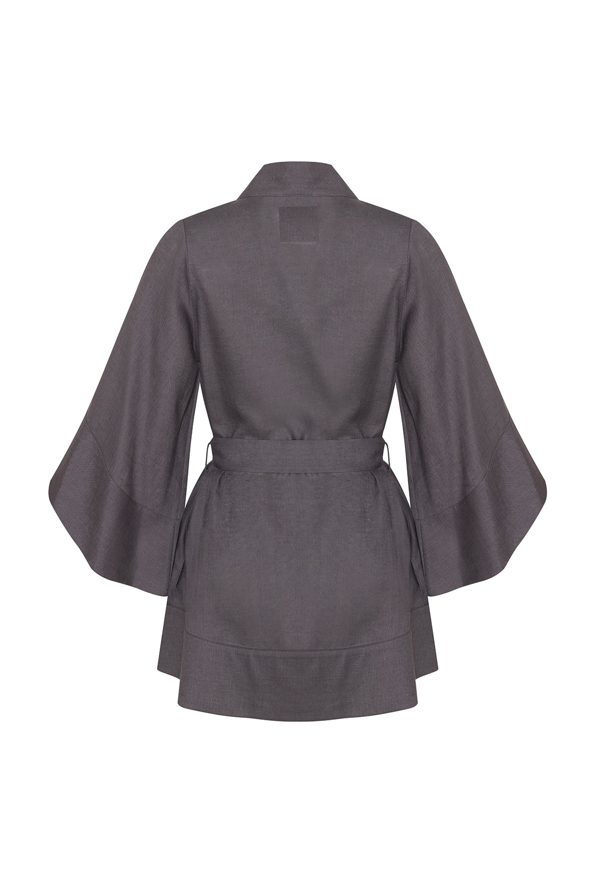 The Glow Organik Keten Kimono Elbise Koyu Gri