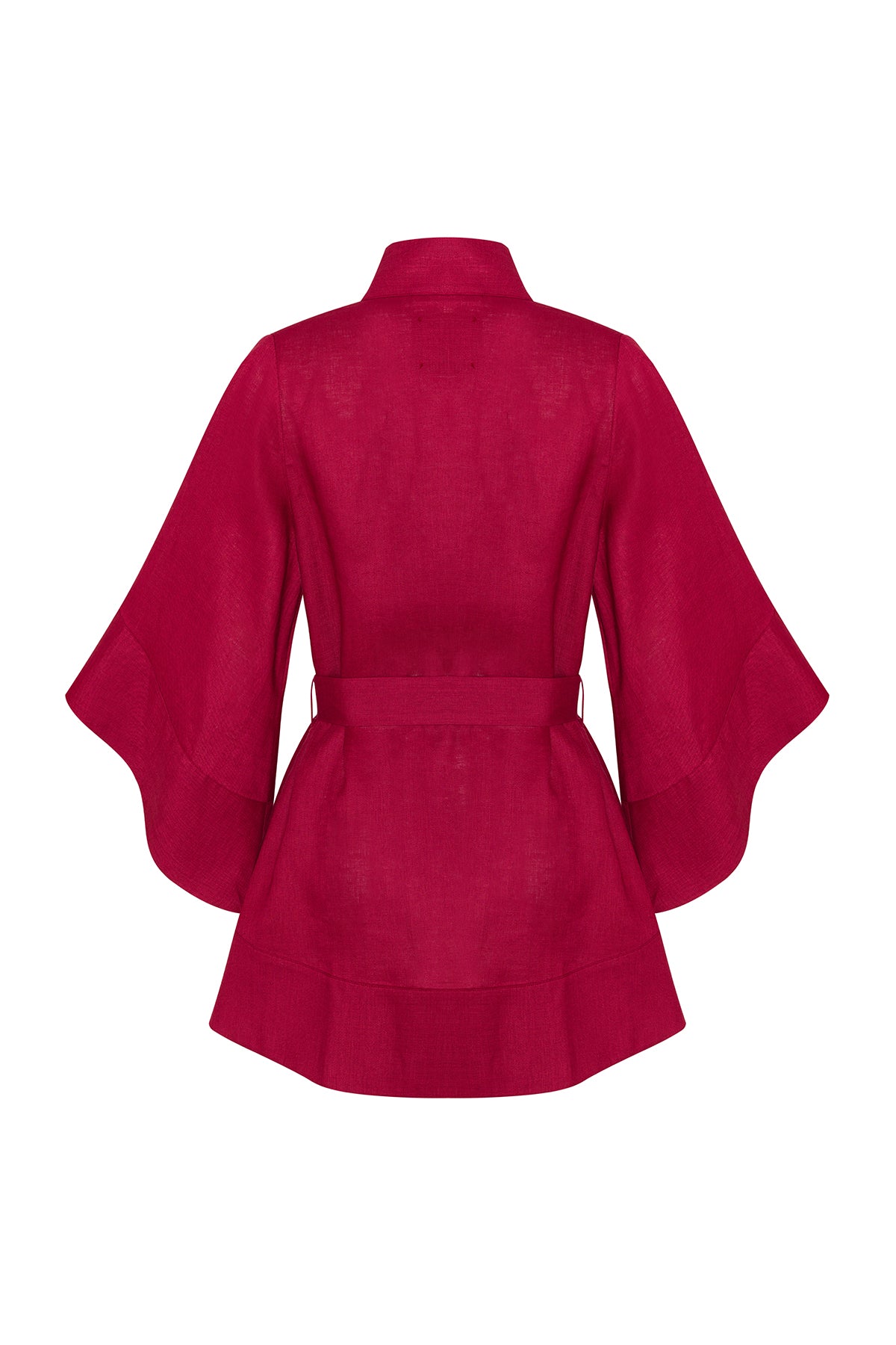 The Glow Organik Keten Kimono Elbise Bordo