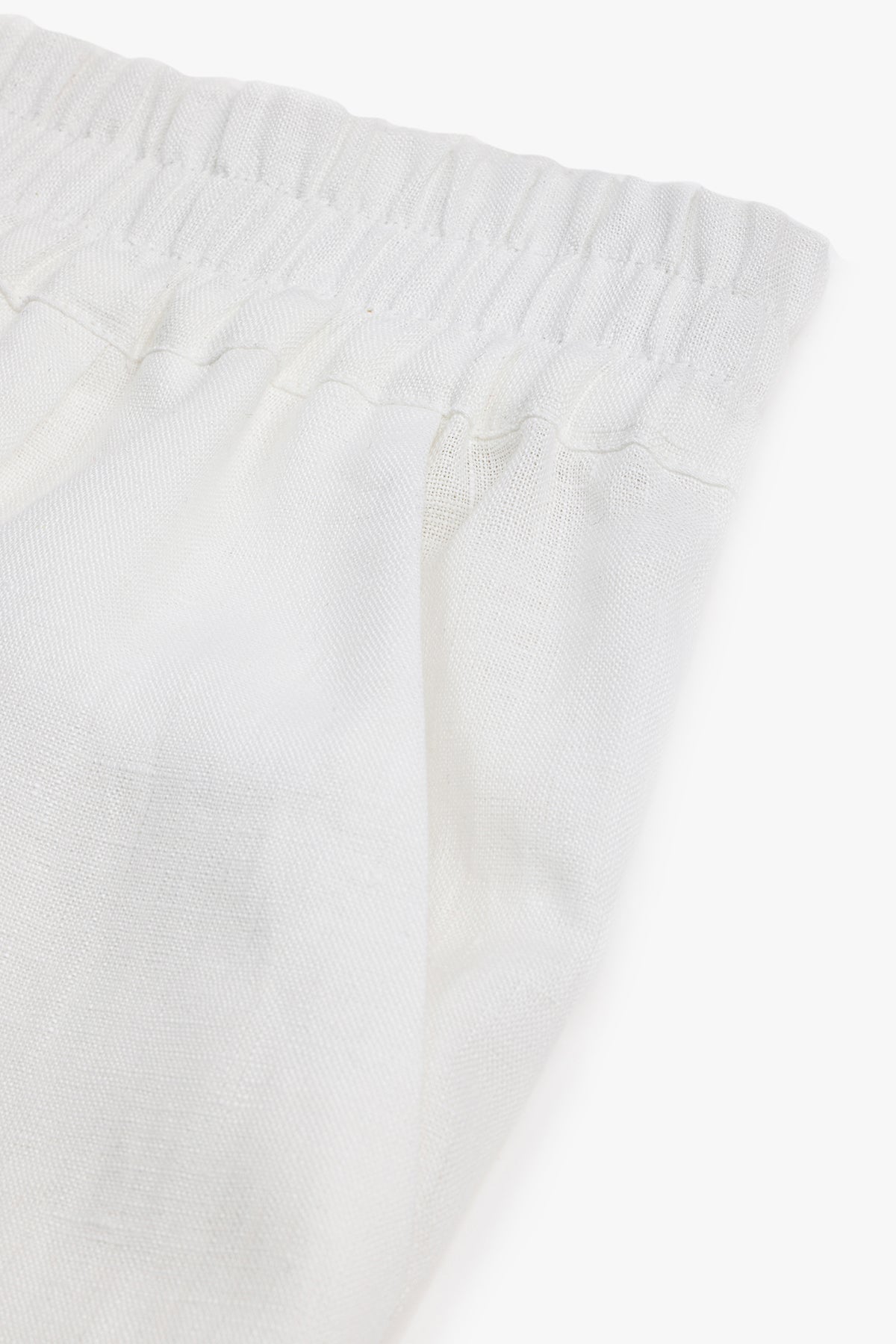 Plain Organik Keten Pantolon Beyaz