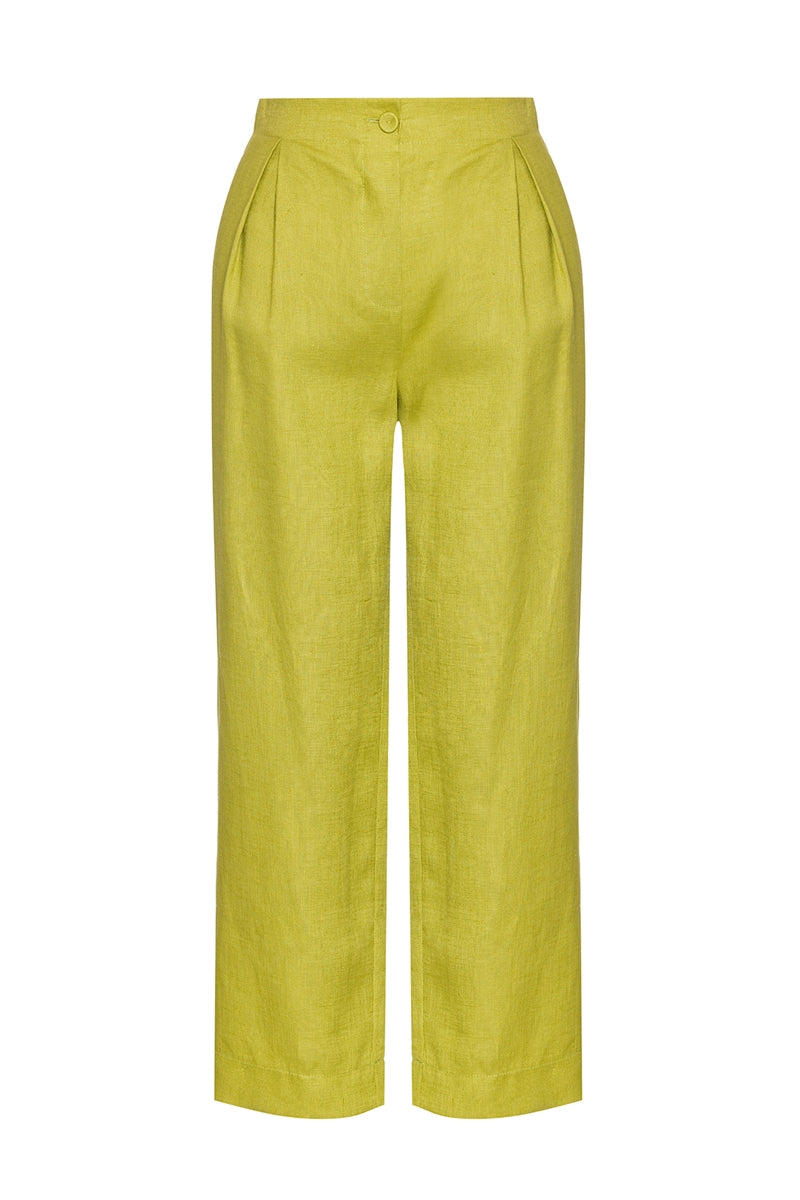 The Plant Organik Keten Pantolon Limon Yeşili