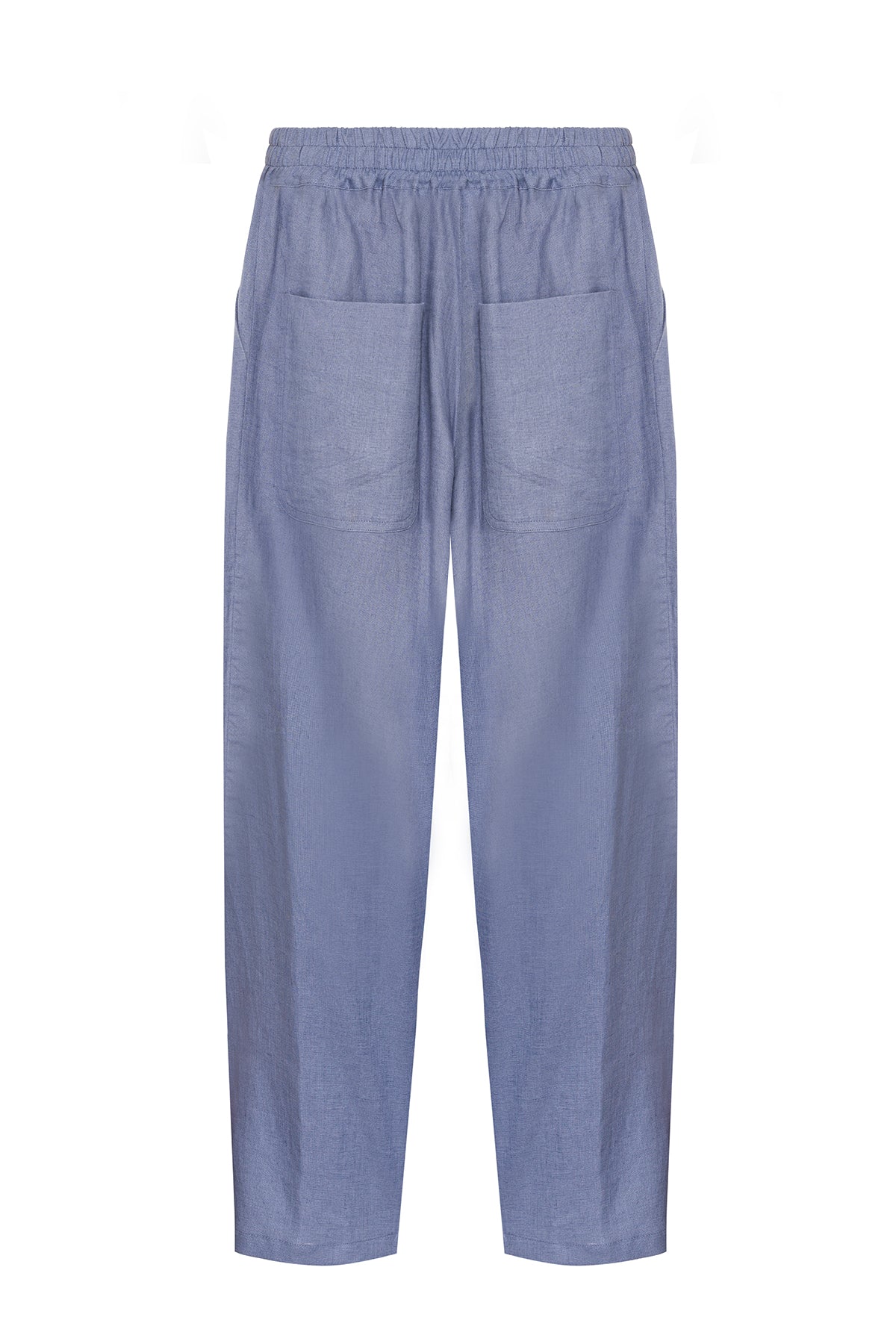 Plain Organik Keten Pantolon Mavi Gri