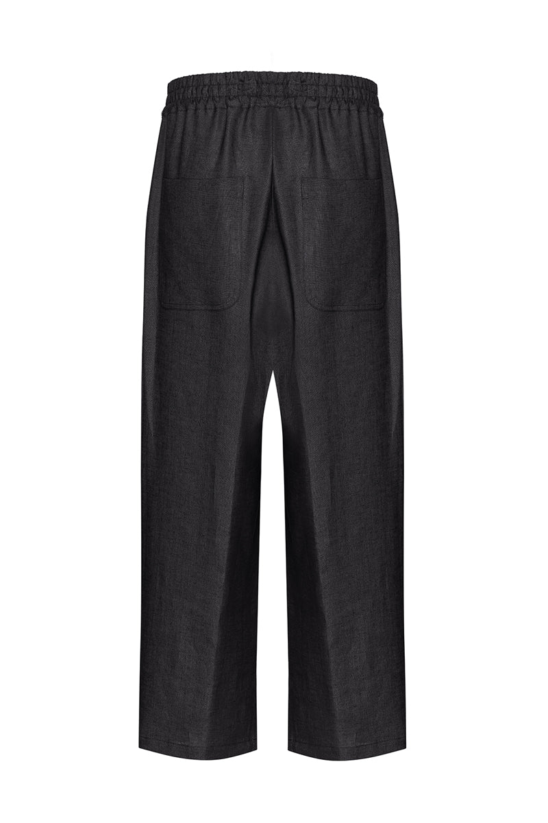 The Plain Organik Keten Pantolon Siyah