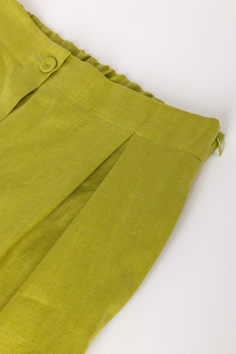 The Plant Organik Keten Pantolon Limon Yeşili