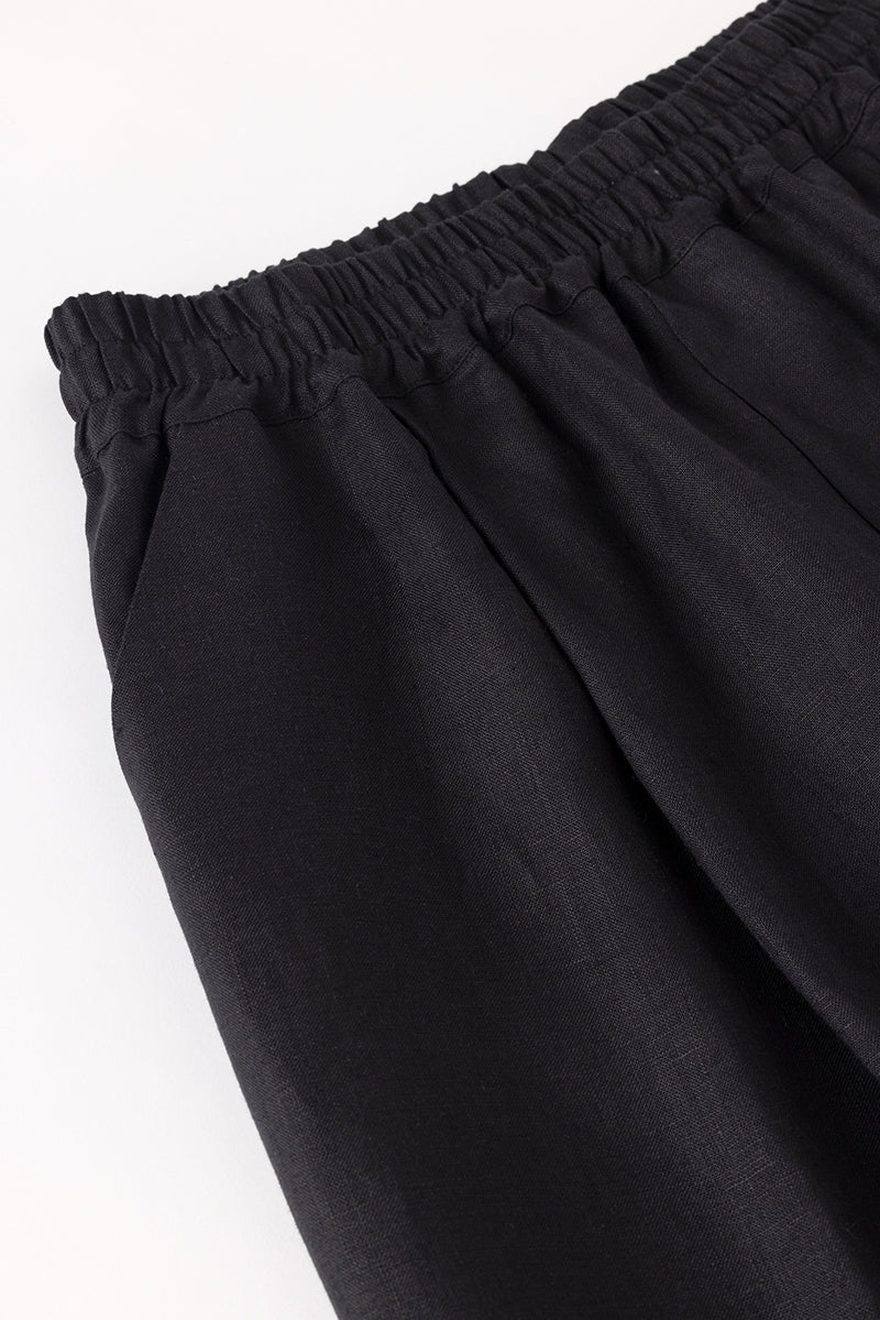 The Plain Organik Keten Pantolon Siyah