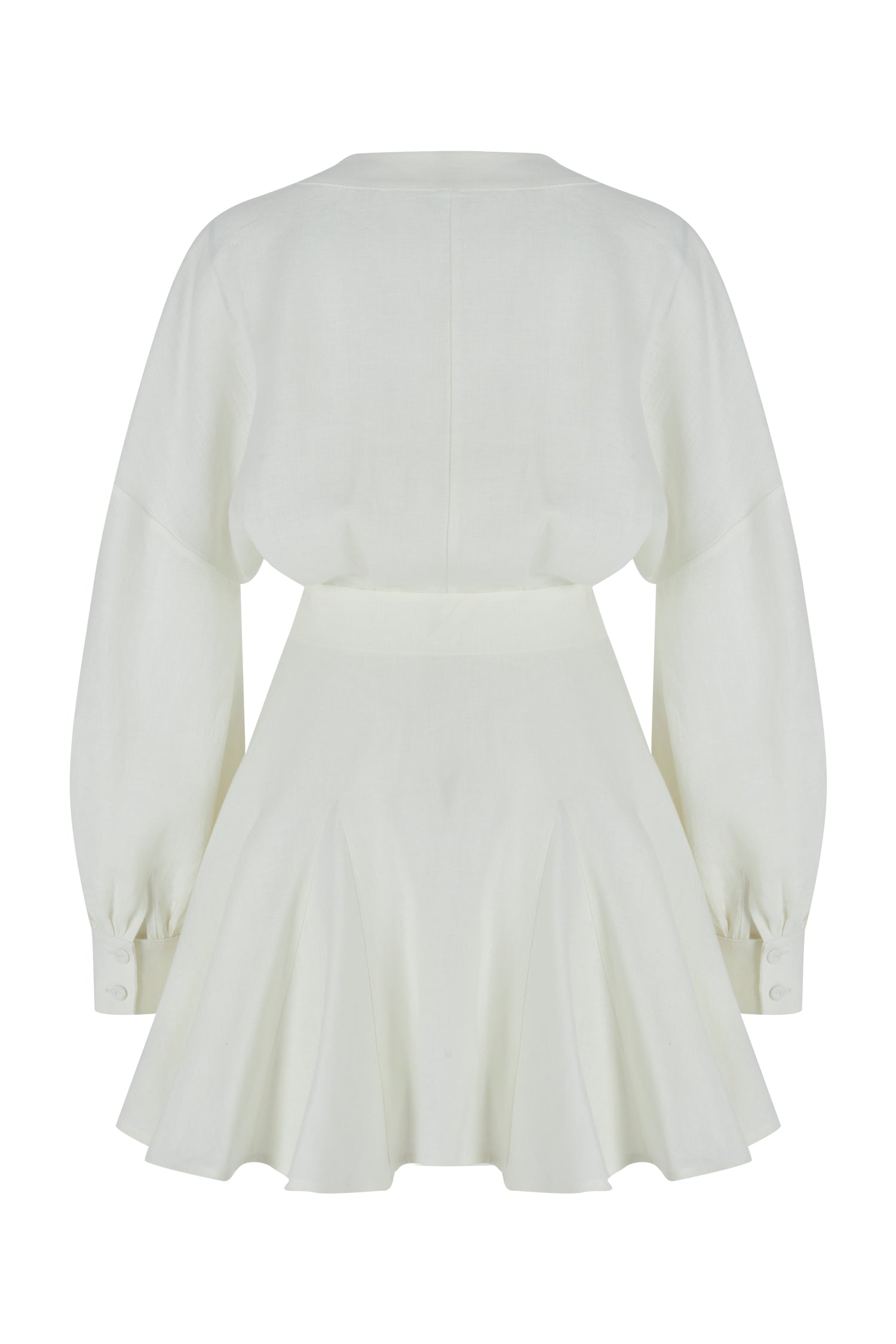 Sun Organik Keten Elbise Kırık Beyaz