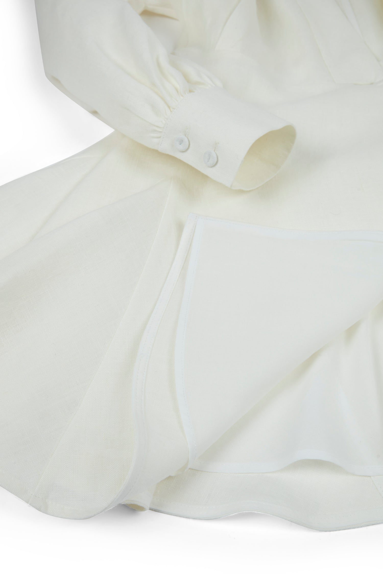 Sun Organik Keten Elbise Kırık Beyaz