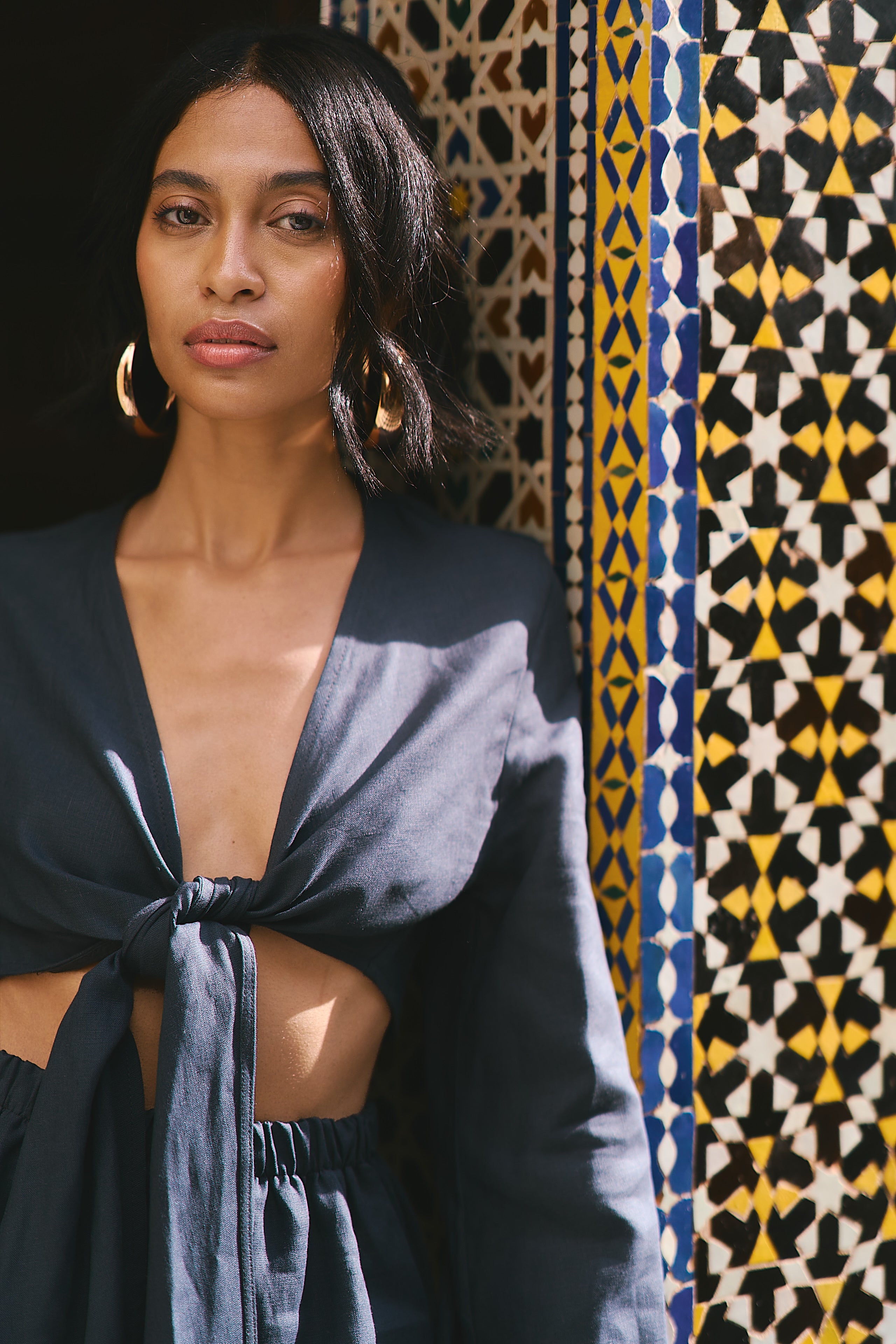 The Sage Organik Keten Pantolon Koyu Gri