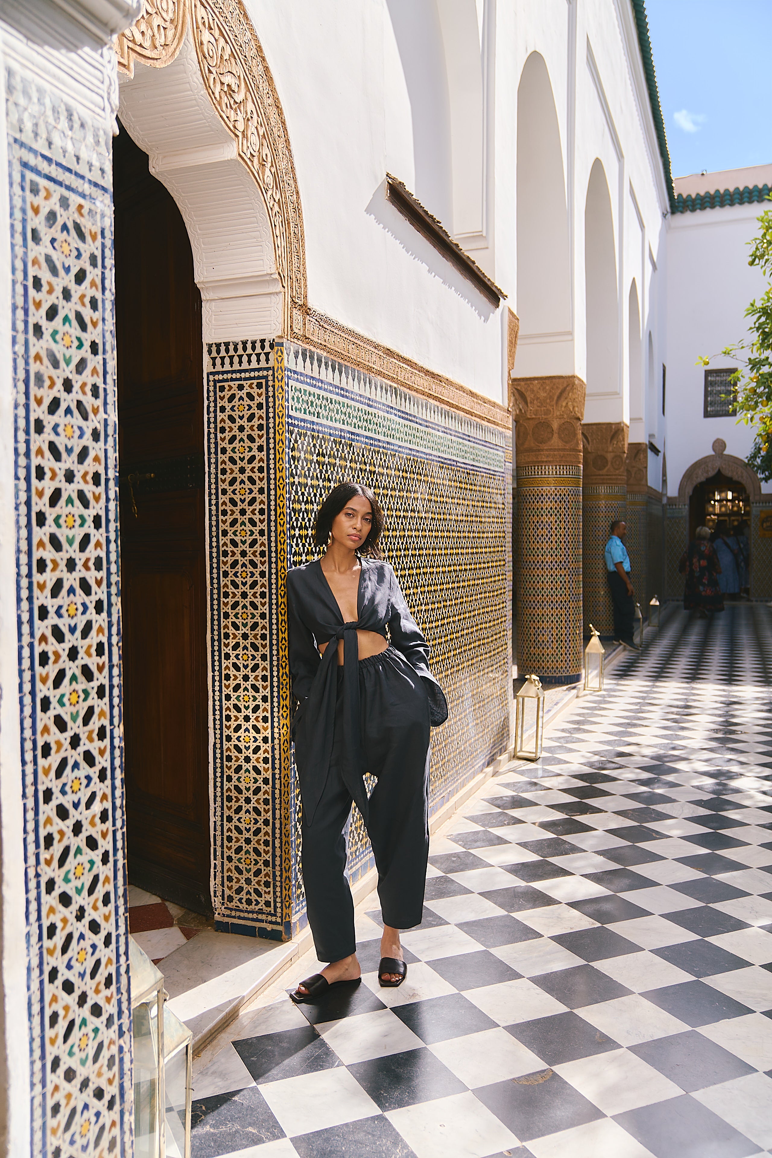 The Sage Organik Keten Pantolon Koyu Gri