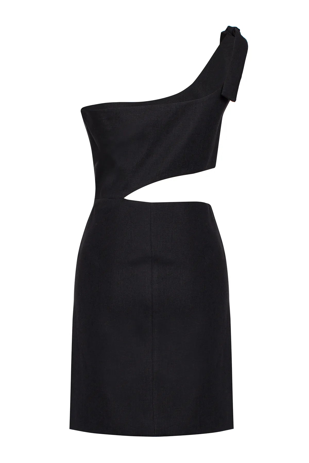 The Passion Organik Keten Elbise Siyah