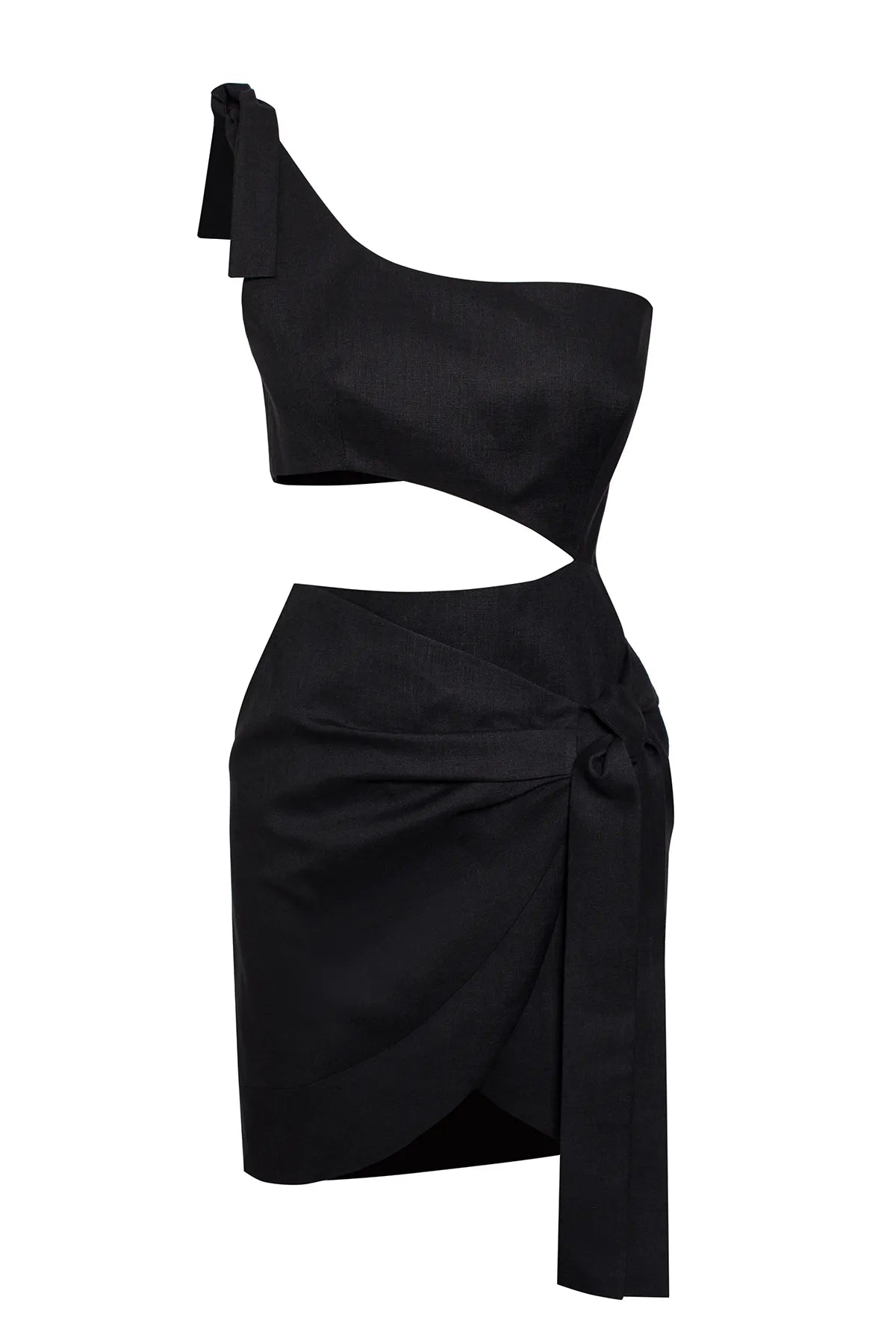 The Passion Organik Keten Elbise Siyah