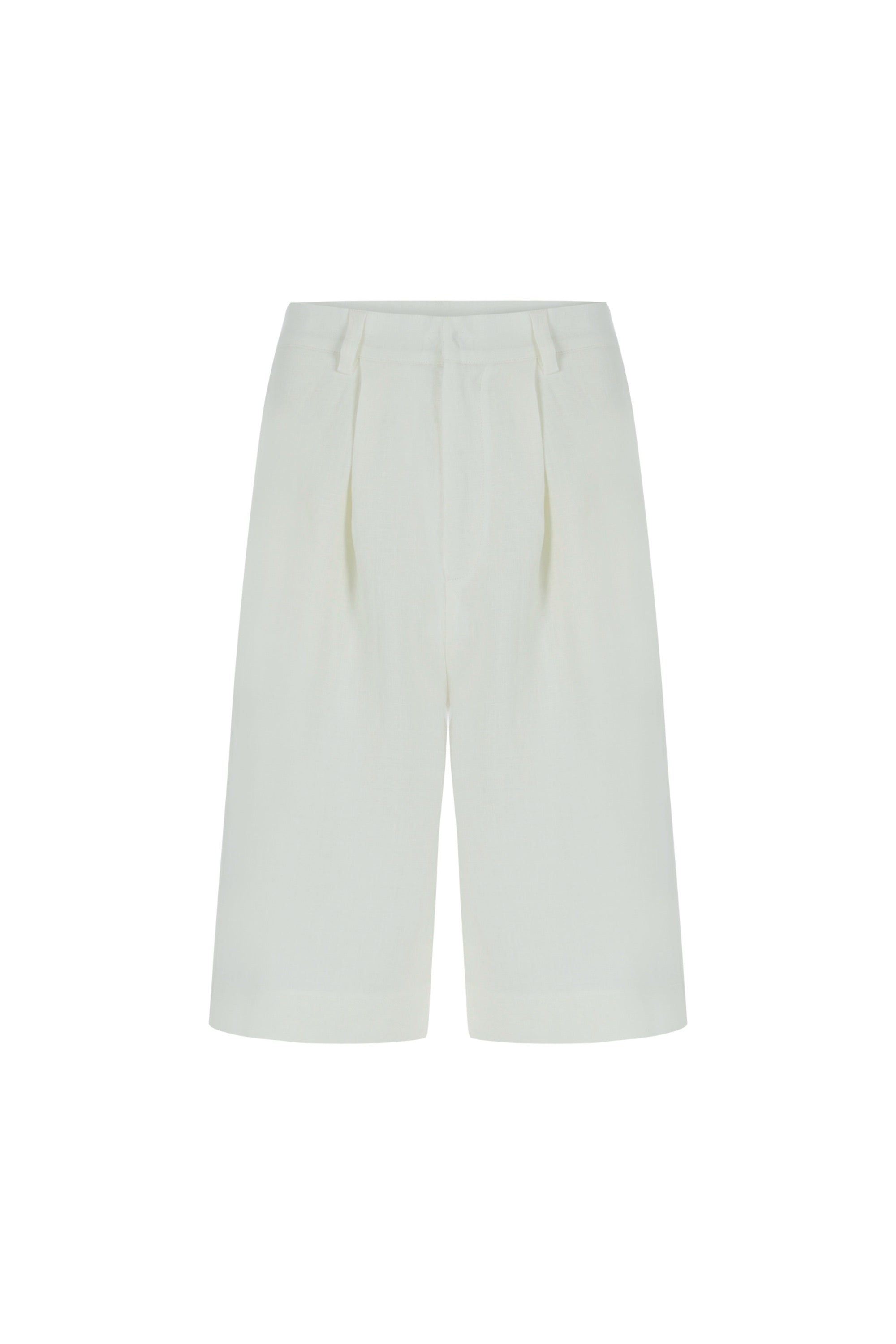 The Desert Organik Keten Şort Kırık Beyaz