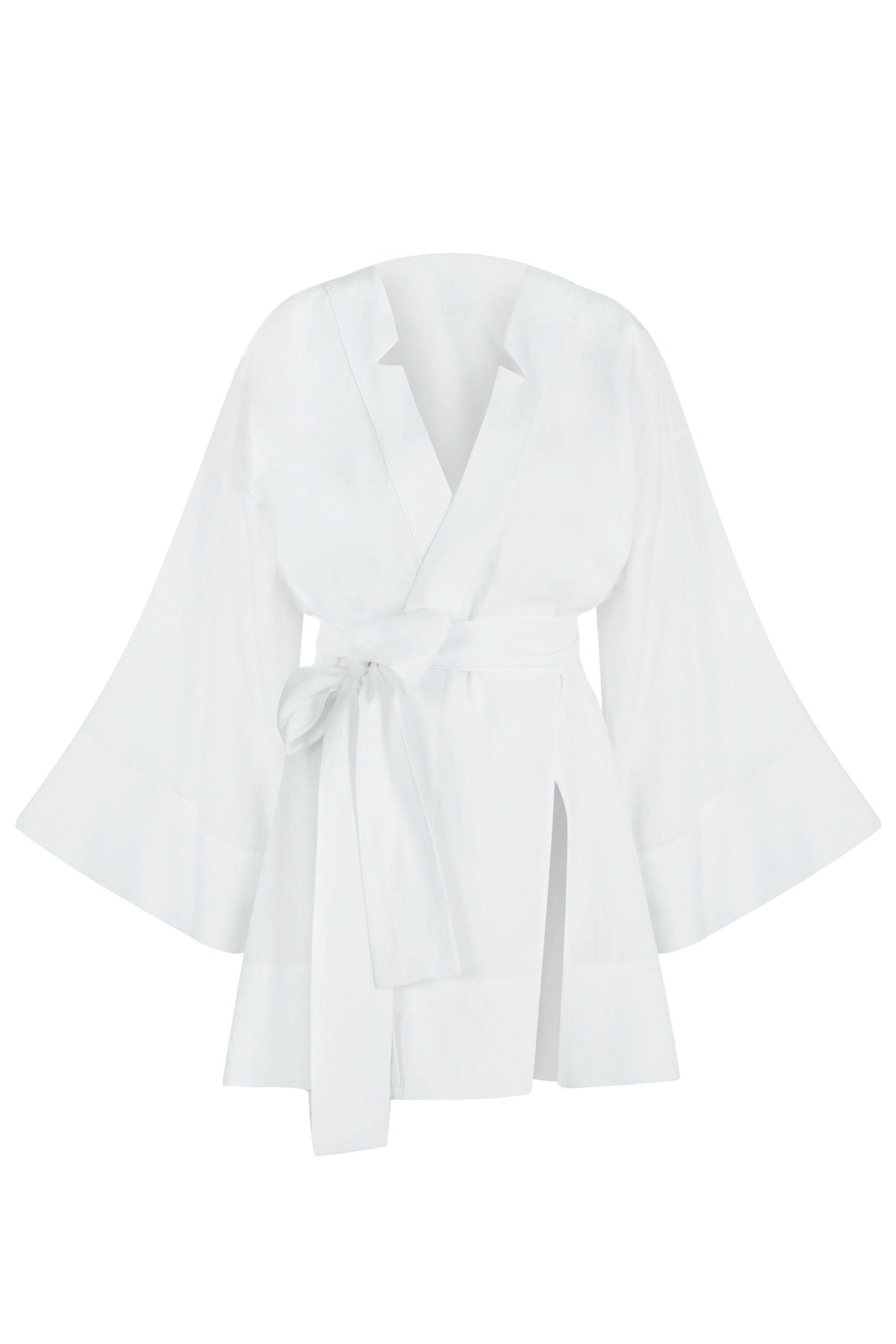 The Moon Organik Keten Kimono Optik Beyaz