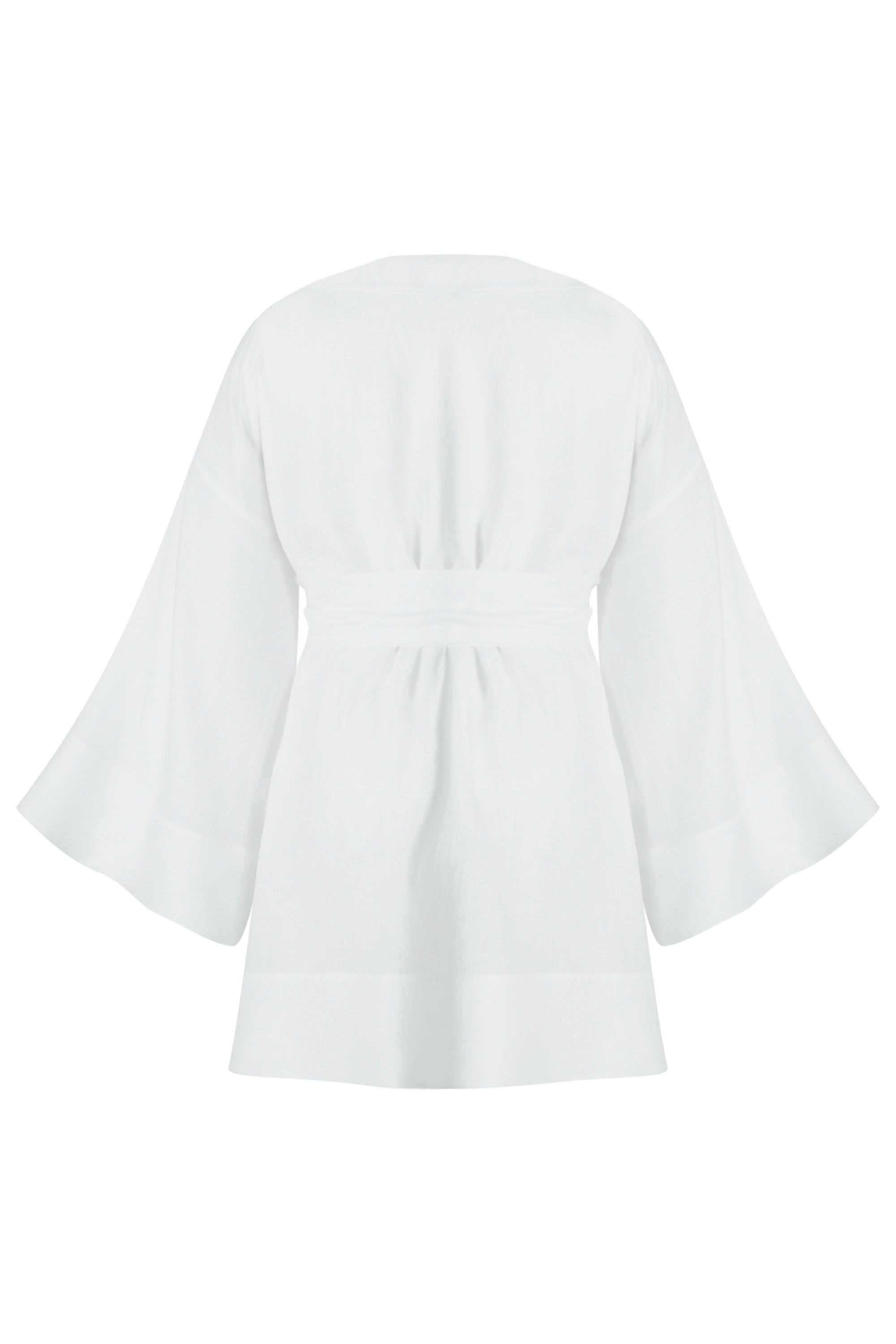 The Moon Organik Keten Kimono Optik Beyaz