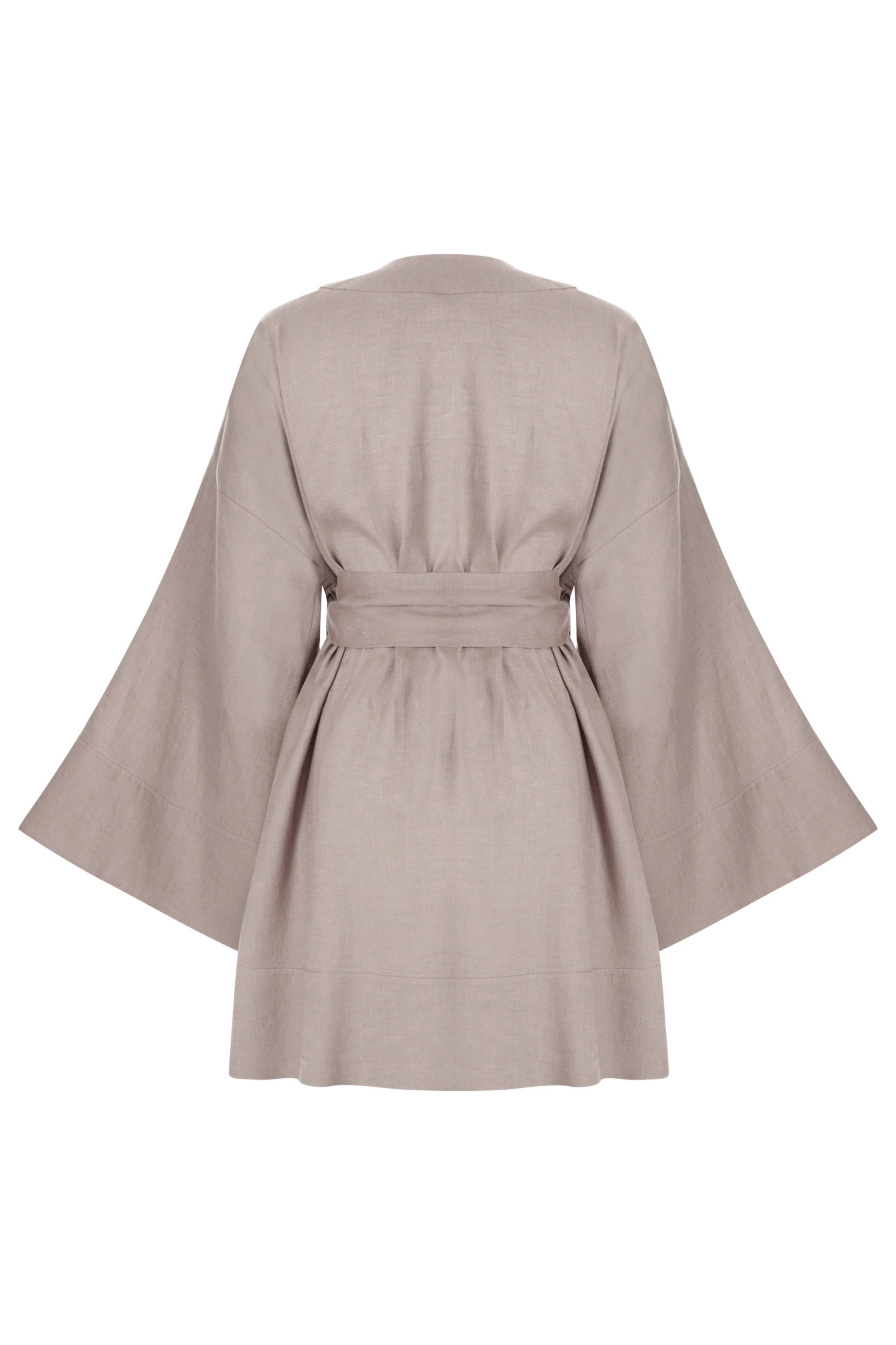 The Moon Organik Keten Kimono Lila Gri