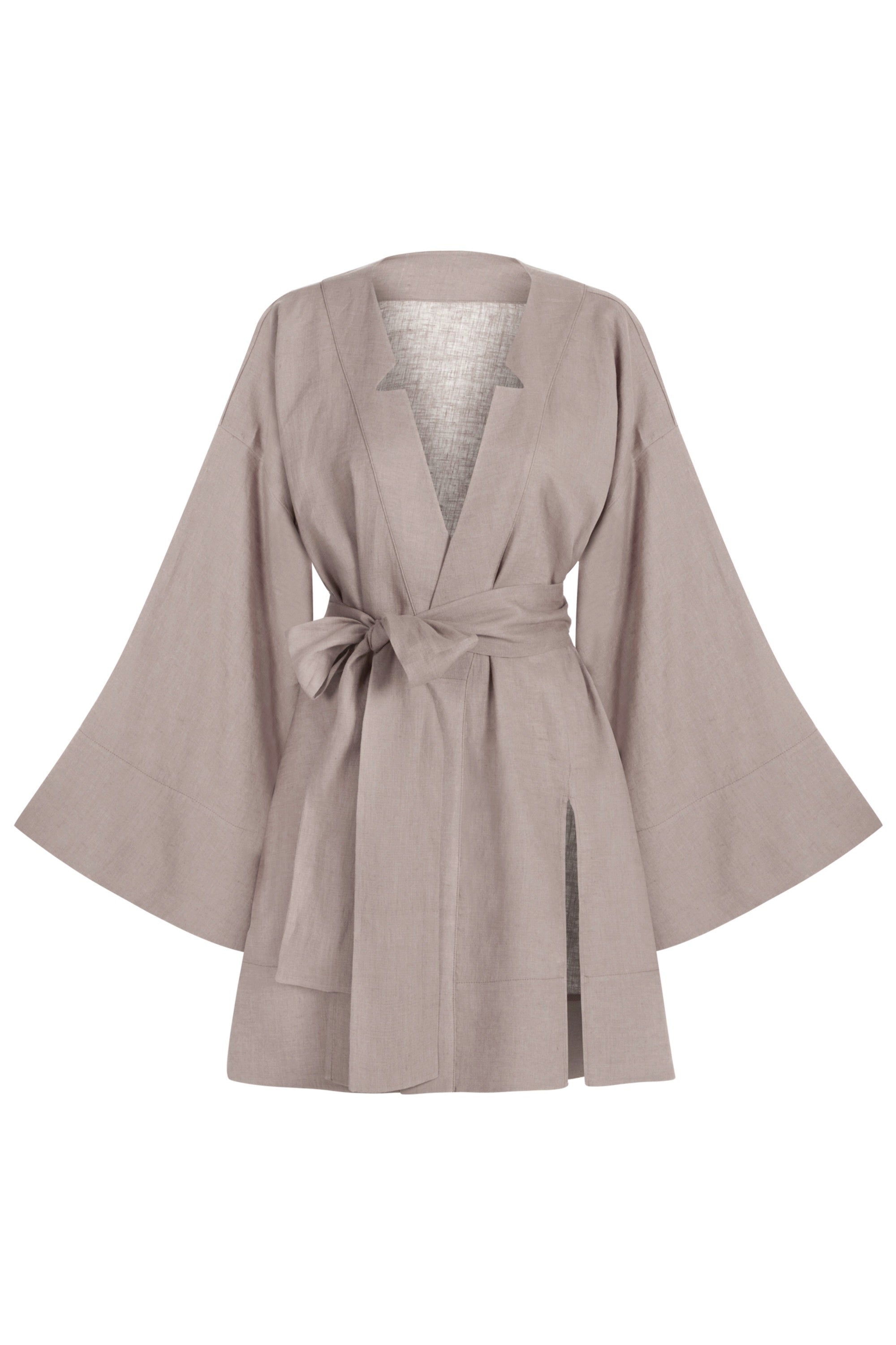 The Moon Organik Keten Kimono Lila Gri