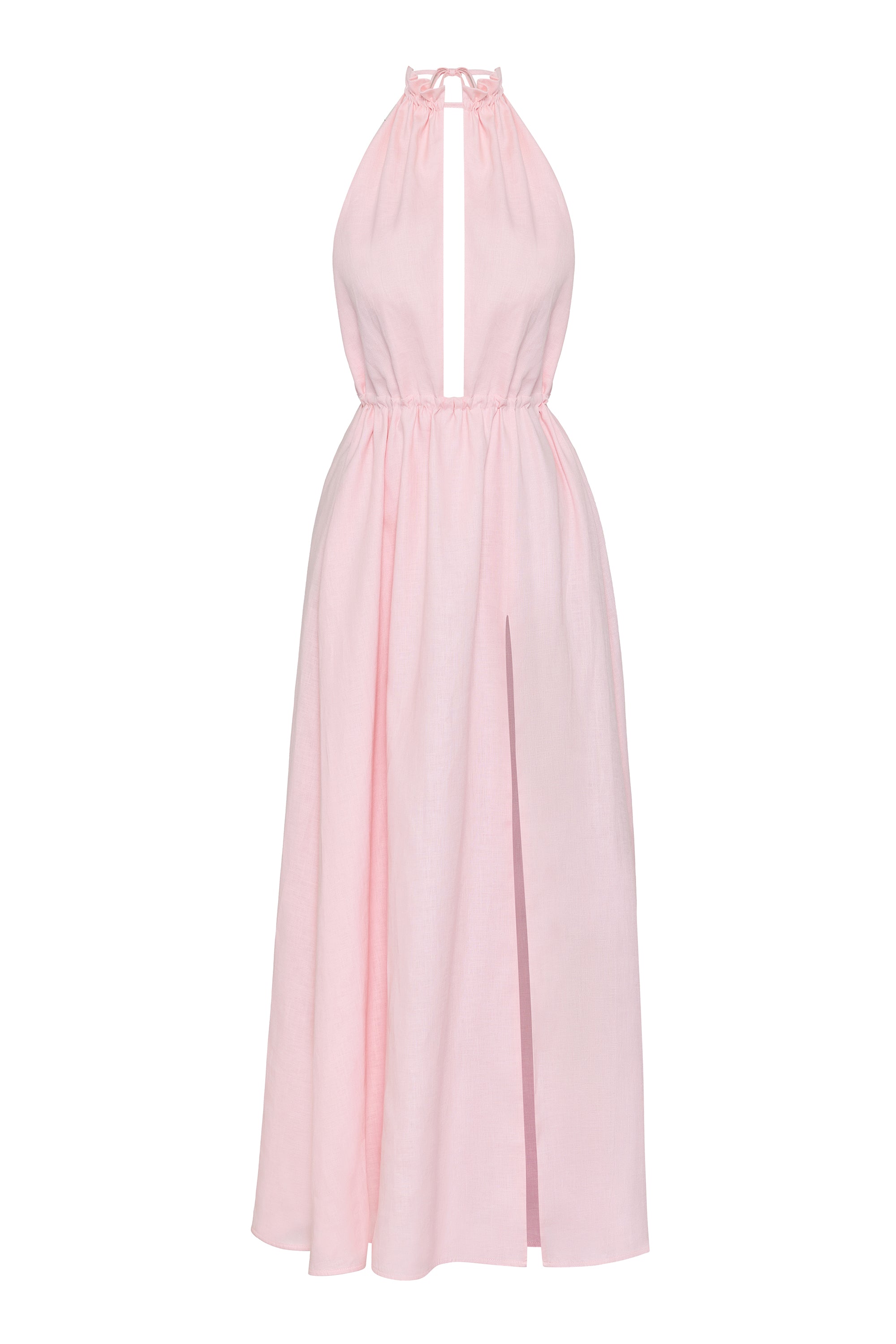 Pure Organik Keten Elbise Pembe