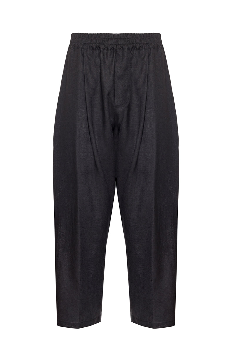 The Plain Organik Keten Pantolon Siyah