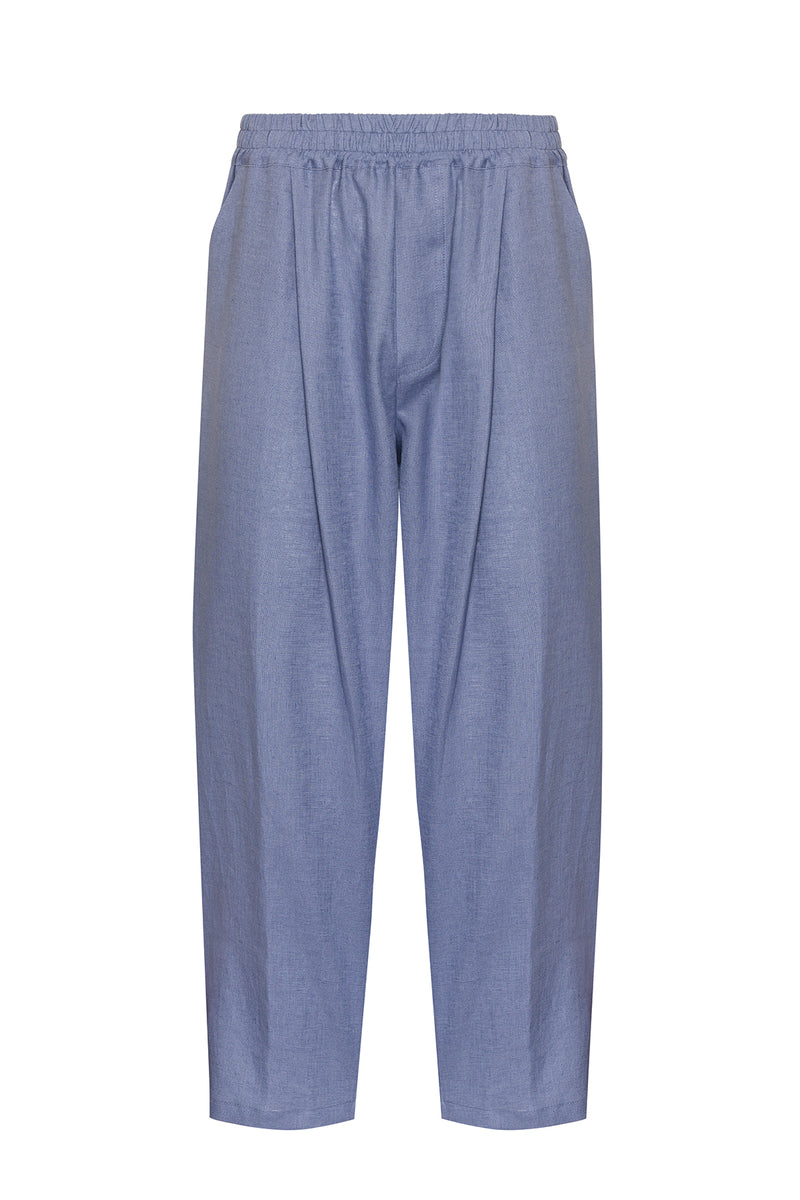 The Plain Organik Keten Pantolon Mavi Gri