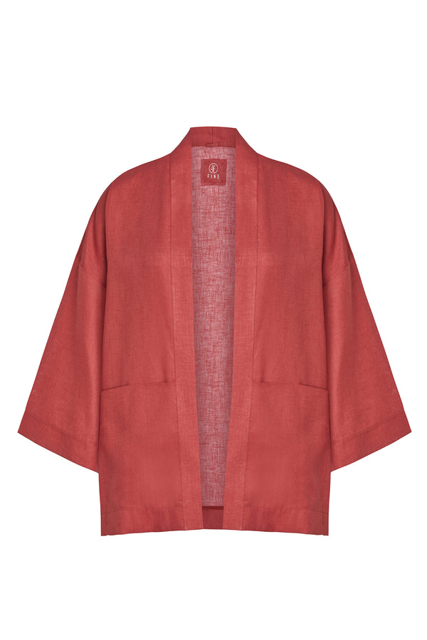 The Terra Organik Keten Kimono Gül Kurusu